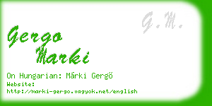 gergo marki business card